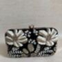 Black Velvet Floral Clutch Bag, thumbnail 1 of 10