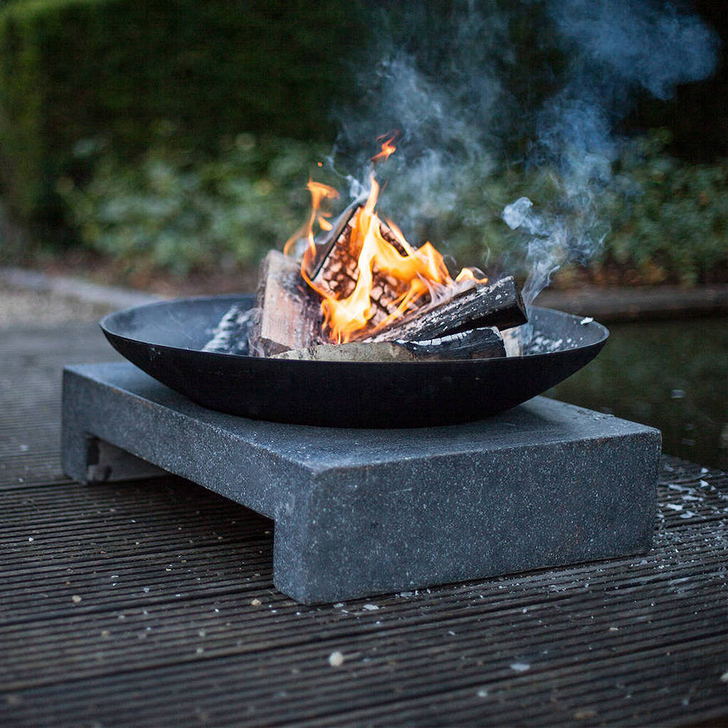 Fire Pit On Granite Base By Blackdown Lifestyle