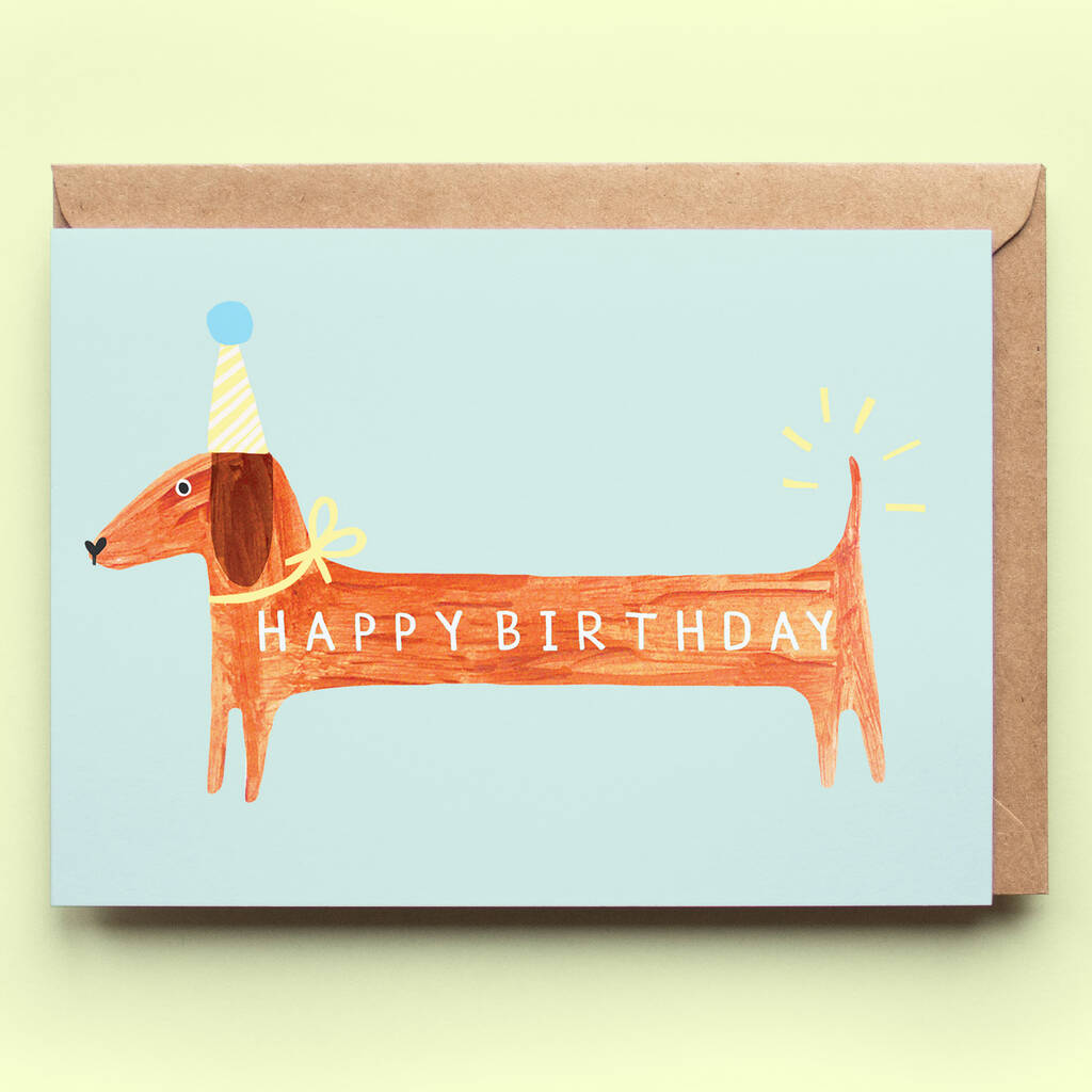 Sausage Dog Birthday Card By Darcie Olley