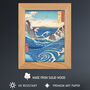 Naruto Whirlpool Awa Province Hiroshige Natural Wooden Oak Frame, thumbnail 3 of 5