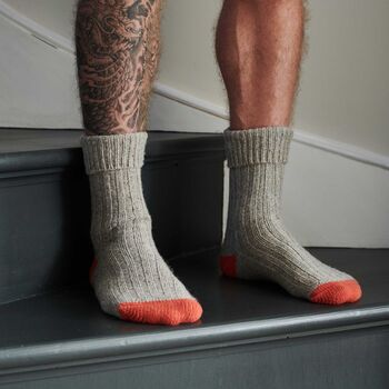 Recycled Silk And Lambswool Blend Cosy Ribbed Socks, 8 of 12
