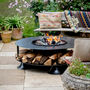 Fire Pit With Grill: Flat Ring Of Logs With BBQ Rack, thumbnail 2 of 10