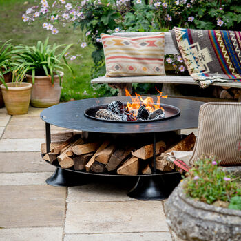 Fire Pit With Grill: Flat Ring Of Logs With BBQ Rack, 2 of 10