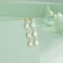 Sterling Silver Genuine Freshwater Pearl Trio Drop Earrings, thumbnail 4 of 11
