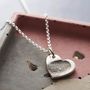 Sterling Silver Fingerprint Heart Necklace, thumbnail 1 of 3