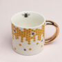 G Decor Beehives Contrast Gold Ceramic Tea Coffee Mug, thumbnail 3 of 5