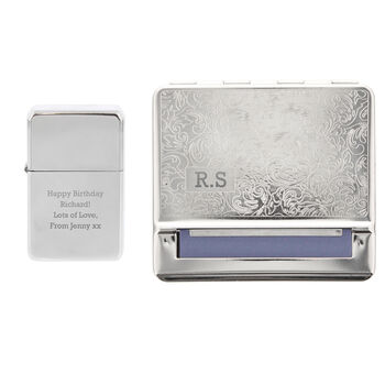 Personalised Tobacco Rolling Tin And Lighter, 2 of 3