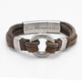 Personalised Memorial Antique Brown Leather Urn Bracelet For Ashes, thumbnail 4 of 9