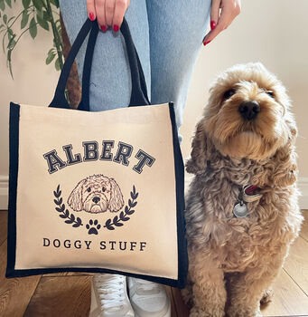 Personalised Doggy Day Care Dog Lover Jute Tote Bag, 4 of 12