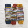 Fair Trade Fair Isle Handknit Waste Wool Legwarmers, thumbnail 6 of 6