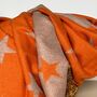 Cashmere Blend Star Scarf In Orange And Grey, thumbnail 2 of 3