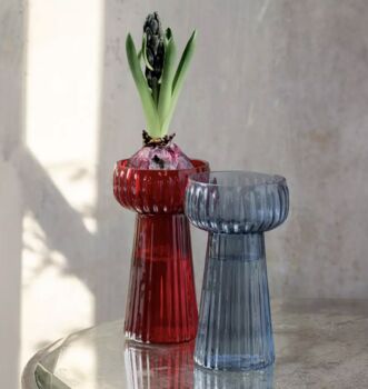 Red Ribbed Hyacinth Vase, 4 of 4