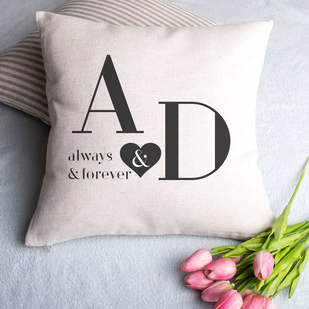 Personalised Initials Cushion Cover By Vintage Designs Reborn