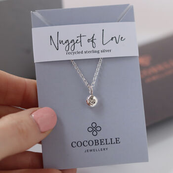 Silver Nugget Of Love Necklace, 2 of 7