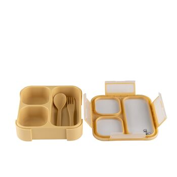 Citron Bento Style Lunch Box With Spoon And Fork, 5 of 5