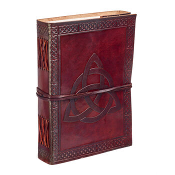 Indra Celtic Trinity Knot Leather Journal, 3 of 11