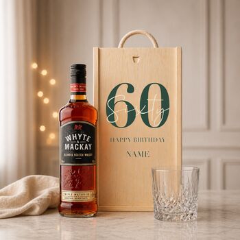 Personalised 60 Birthday Whisky Gift Set With Custom Lid, 6 of 11