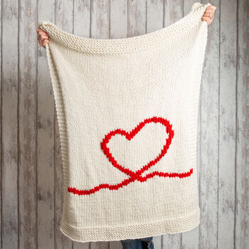 Valentines Blanket And Cushion Cover Easy Knitting Kit, 2 of 10