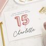 Personalised 15th Birthday Card For Daughter Or Niece, thumbnail 1 of 7