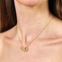 Stainless Steel Rings Pendant Necklace In Gold, thumbnail 2 of 4