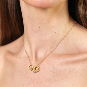 Stainless Steel Rings Pendant Necklace In Gold, 2 of 4