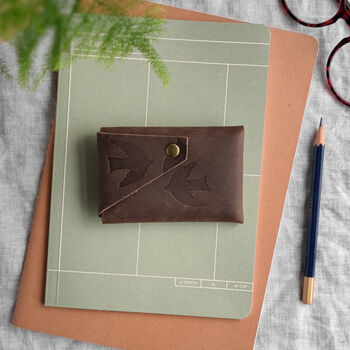 Brown Bird Print Leather Wallet, 3 of 7