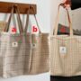 Beige Houndstooth Tote Bag, thumbnail 7 of 7