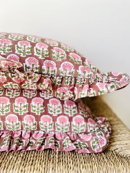 Pink Block Print Cushion, 3 of 3