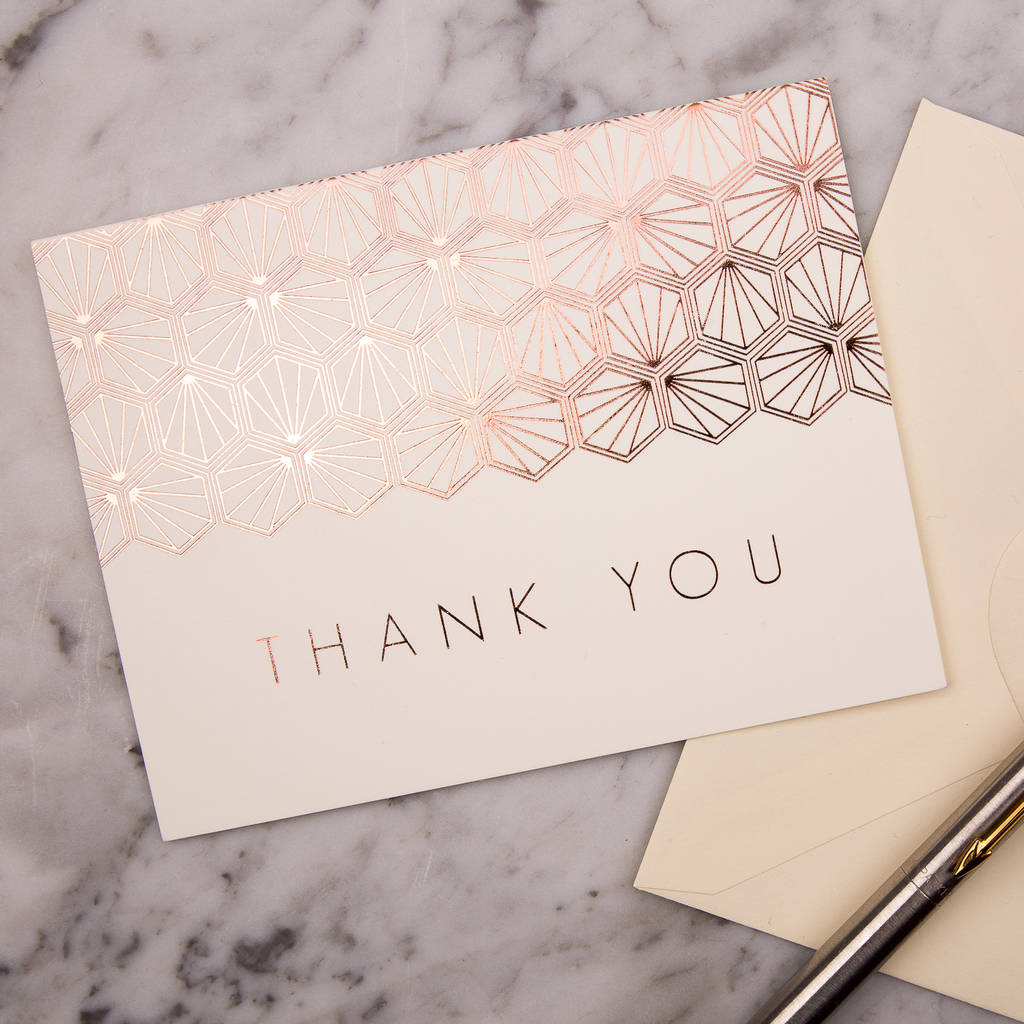 Portofino Foil Thank You Cards, Pack Of 10 By Eagle Eyed Bride