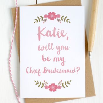 Personalised 'Be My Bridesmaid?' Card, 4 of 7