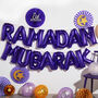 Purple 'Ramadan Mubarak' Foil Letter Balloon Set, thumbnail 1 of 4