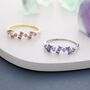 Lilac Purple Amethyst Baguette Cz Cluster Ring, thumbnail 1 of 11