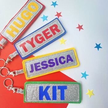 Personalised Glitter Bag Tag Keyring Choose Any Name, 8 of 10
