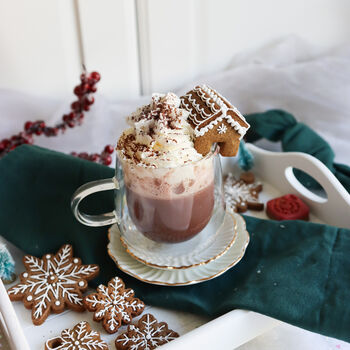 Mini Gingerbread House Biscuit Baking And Decorating Kit Edge Of Hot Chocolate Mug Biscuit, 5 of 11