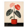 Red Rubbers Plant Lovers Modern Wall Art Print, thumbnail 6 of 6