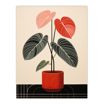 Red Rubbers Plant Lovers Modern Wall Art Print, 6 of 6