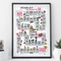 50th Birthday Personalised Print ‘The Road To 50’, thumbnail 1 of 10