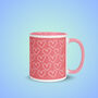 Heart Pattern Pink Background Ceramic Mug, thumbnail 1 of 3