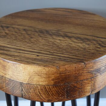 Round Reclaimed Wooden Side Table, 6 of 7