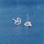 Silver Heart Stud Earrings, thumbnail 4 of 8