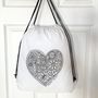 Drawstring Bag To Colour In With Heart, thumbnail 2 of 7