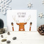 Let's Raise The Hoof. Funny Reindeer Christmas Card, thumbnail 2 of 2