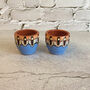 Pair Of Stoneware Egg Cups In Sky Blue Colour, thumbnail 4 of 4