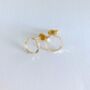 Small Hammered Gold Open Hoop Studs, thumbnail 7 of 9