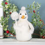 Freestanding Snowman With Lollipop Christmas Decoration, thumbnail 1 of 5