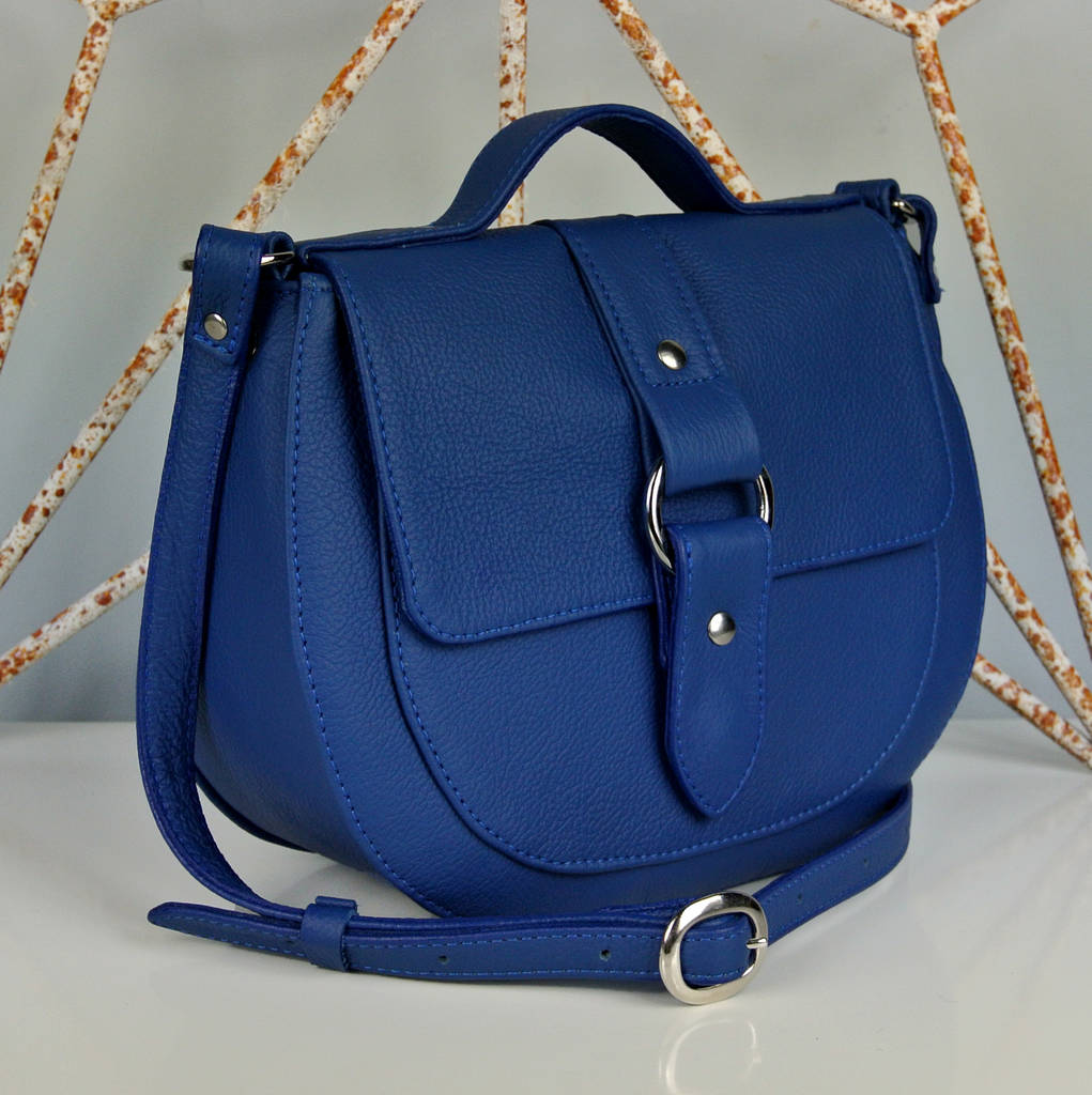 handcrafted blue leather saddle bag by freeload accessories ...