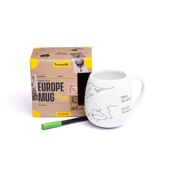 Europe Map Colour In Mug With Ceramic Colouring Pen, 3 of 7