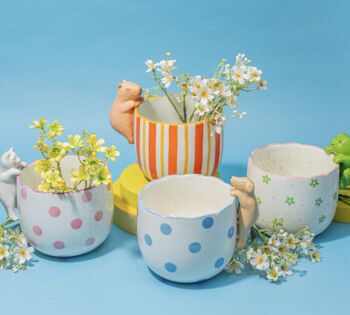 Spotty Peeking Cat Planter, 7 of 7