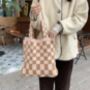 Knitted Checkered Tote Bag, thumbnail 1 of 7