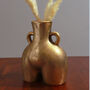 G Decor Antique Brass Styled Ceramic Female Shaped Vase, thumbnail 2 of 6